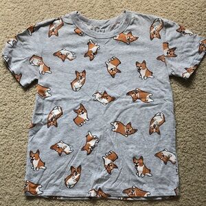 Zoe and Liv Corgi grey cropped t-shirt
